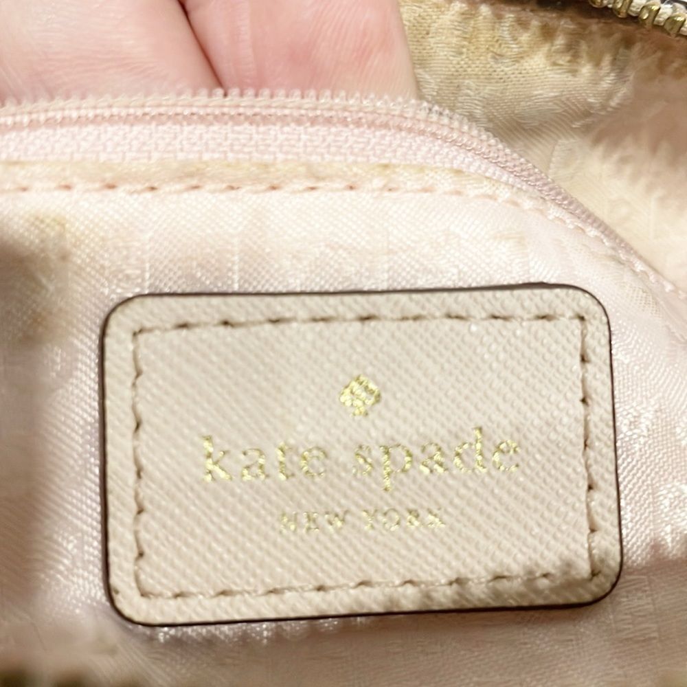 Kate Spade Handbag Laurel‎ Way Lanae Genuine Leather Light Beige Satchel Top Zip - Picture 5 of 11
